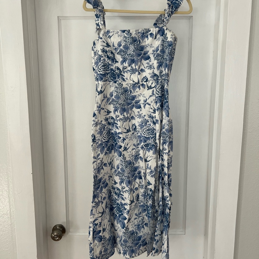 Reformation Spaulding Linen Dress - Pompadour - Picture 2 of 4